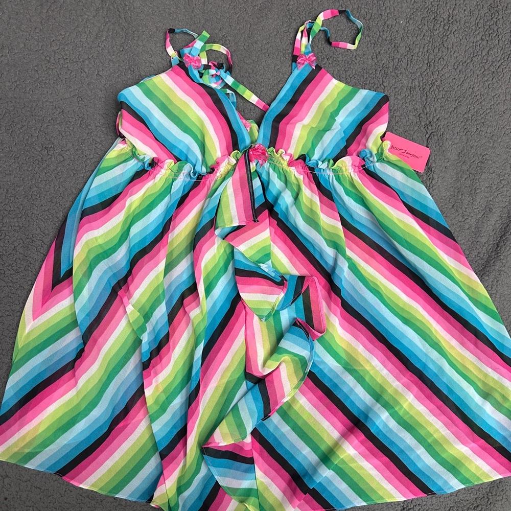 Betsey Johnson Multicolor Striped Babydoll